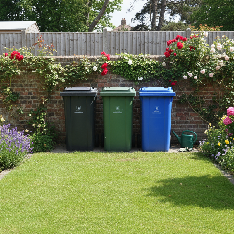 Before - 3 wheelie bins