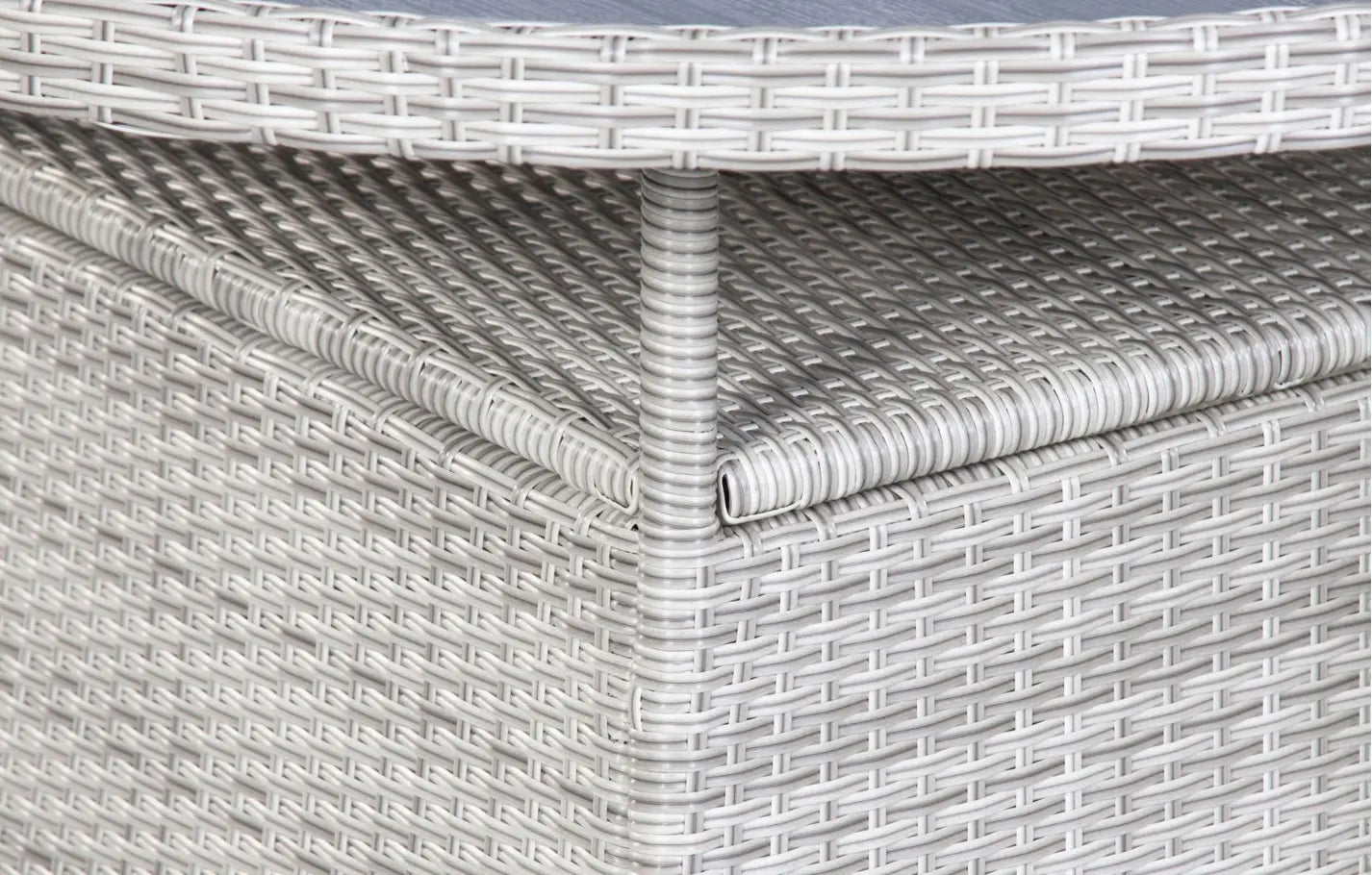 Bridgetown 4 Seater Round Rattan and Polywood Grey Garden Dining Set 120cm