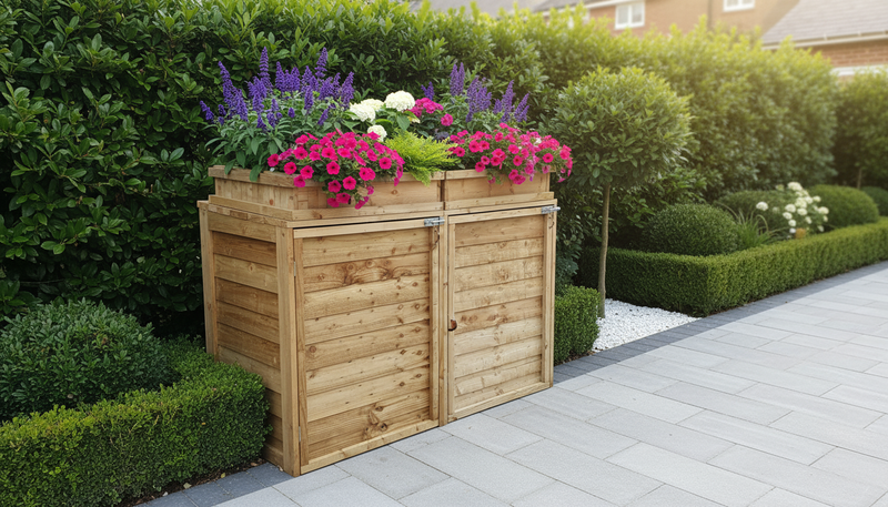 Premium bin storage with planter