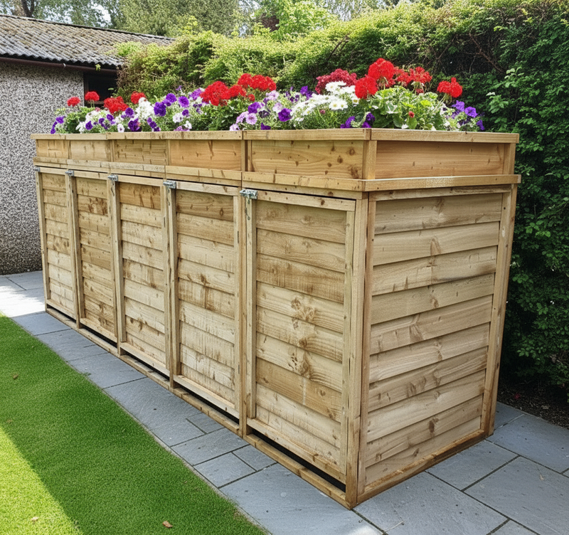 Wheelie bin storage horizontally flipped view