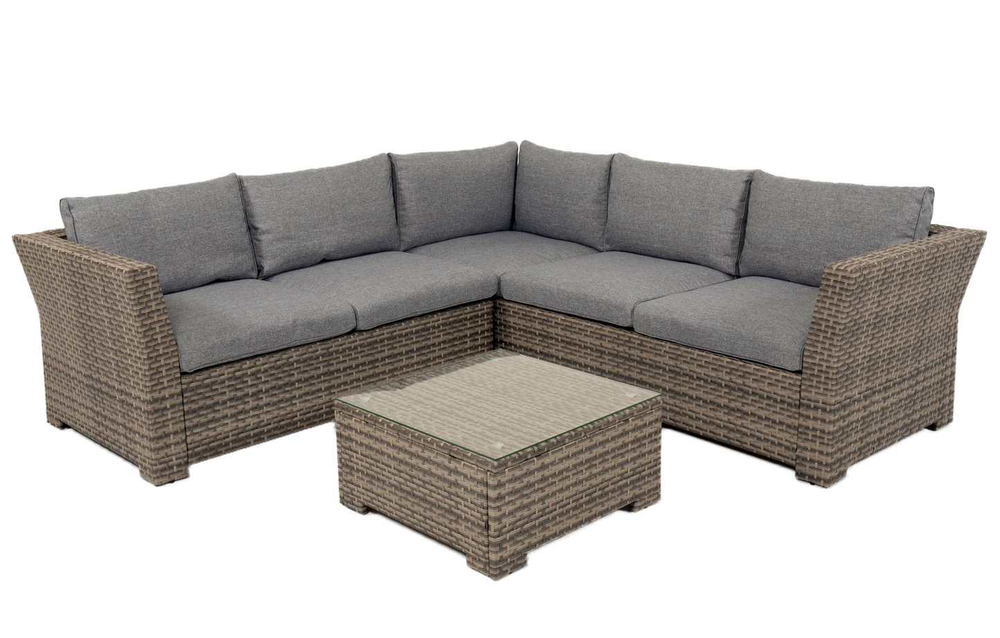 Chesterton Grey 5 Seater Corner Rattan Garden Sofa Lounge Set