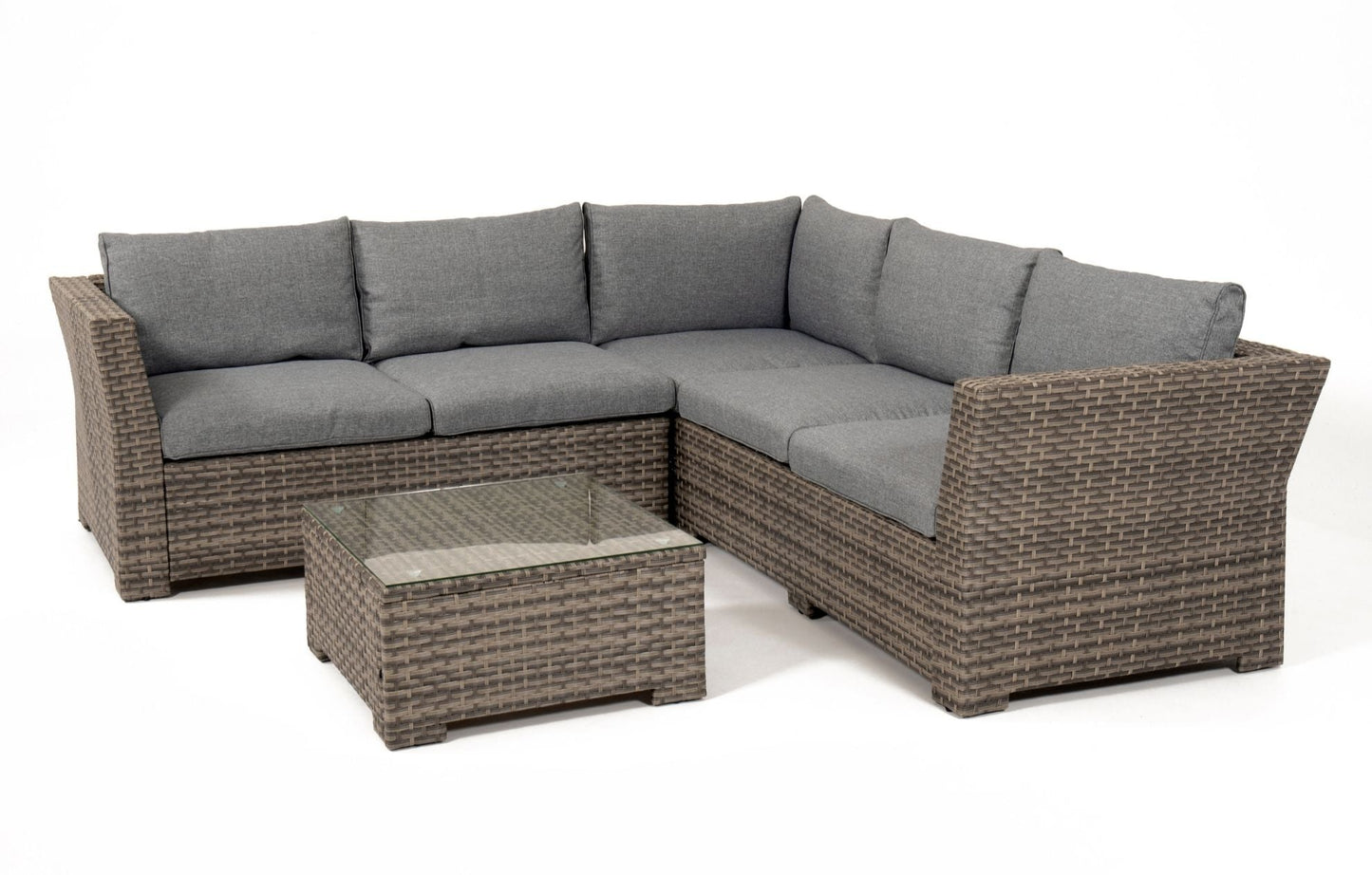 Chesterton Grey 5 Seater Corner Rattan Garden Sofa Lounge Set